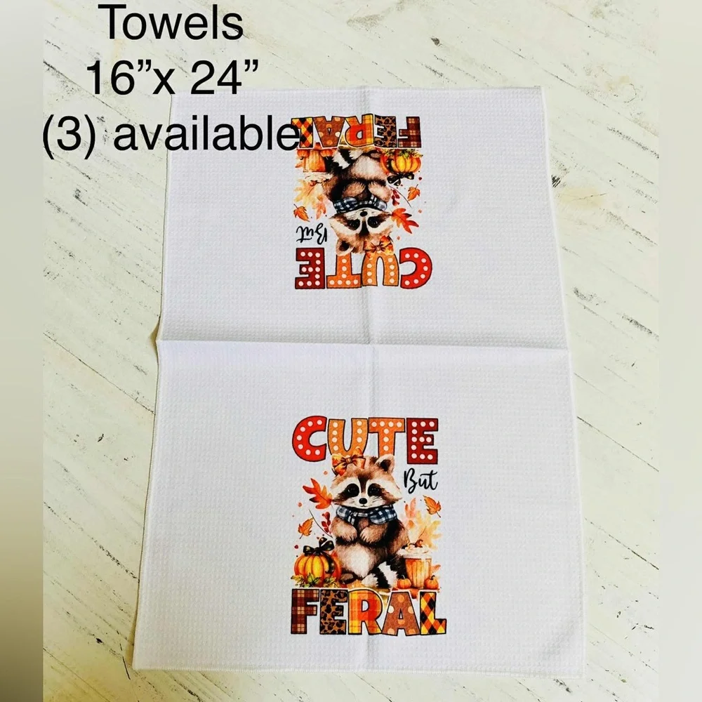 Cute But Feral Kitchen Towels